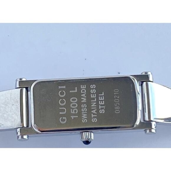 Gucci 1500L Women's Watch – Stainless Steel – Black Dial – 7.5" - Picture 6 of 8